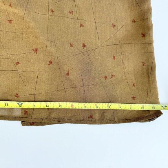 Vintage Tristan & Iseut Sheer Chiffon Floral Camel Color Maxi Skirt Sz 12 Lined - Picture 6 of 12